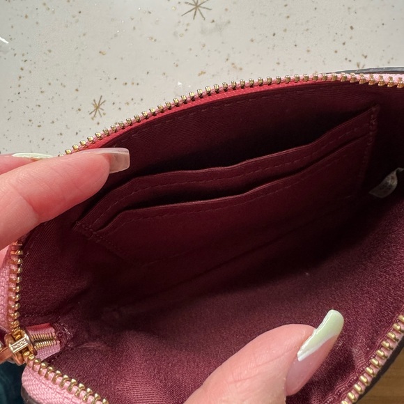 NWT Coach Pink Cherry Corner Zip Wristlet - Picture 3 of 3